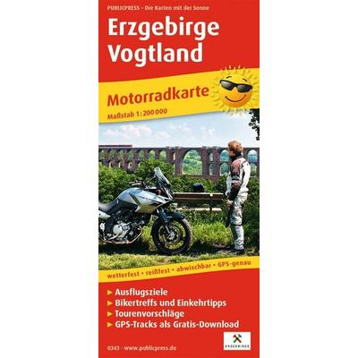 Publicpress Motorradkarte Erzgebirge, Vogtland 1:200.000, Sonstige von , KOMPASS Freytag & Berndt, 978-3-7473-0343-6