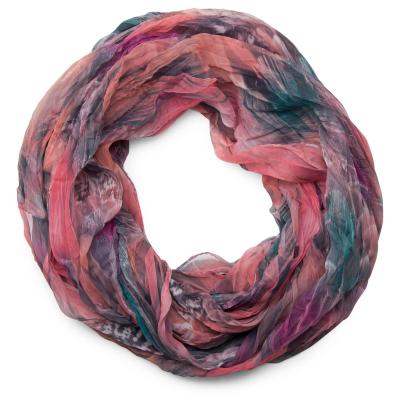 Loop STYLEBREAKER "Loop mit Feder Muster", Damen, rosa (rose), Obermaterial: 100% Viskose CV., Modisch, Modetücher Loop