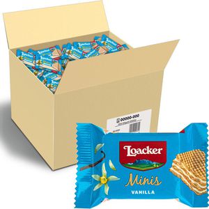 Loacker Waffeln Minis Vanille, Waffelschnitte, mit Vanillecreme, einzeln verpackt, 2000 g, 200 Stück