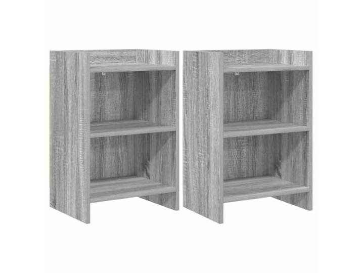 Favemtsl Nachttisch 2er Set Grau Sonoma 40 x 30 x 60 cm Holzwerkstoff Kompakte Beistelltische fürs Schlafzimmer mit 2 offenen Fächern für Bücher und Dekoration. Pflegeleichte Oberfläche.