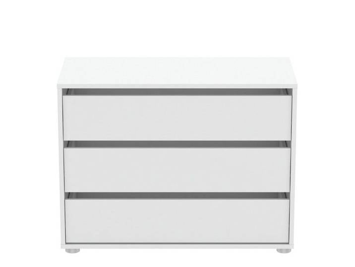 CALICOSY - Commode 3 Tiroirs Blanche L80cm - Blokty - Blanc mat