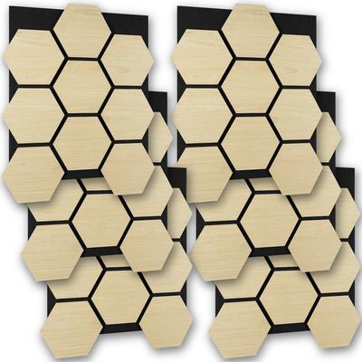 TecTake GmbH tectake Akustikpaneele SONICH SHIELD, 6 Stück, zuschneidbar, MDF Wandpaneele, 76x62 cm, Schallabsorption, natur, Eiche hell