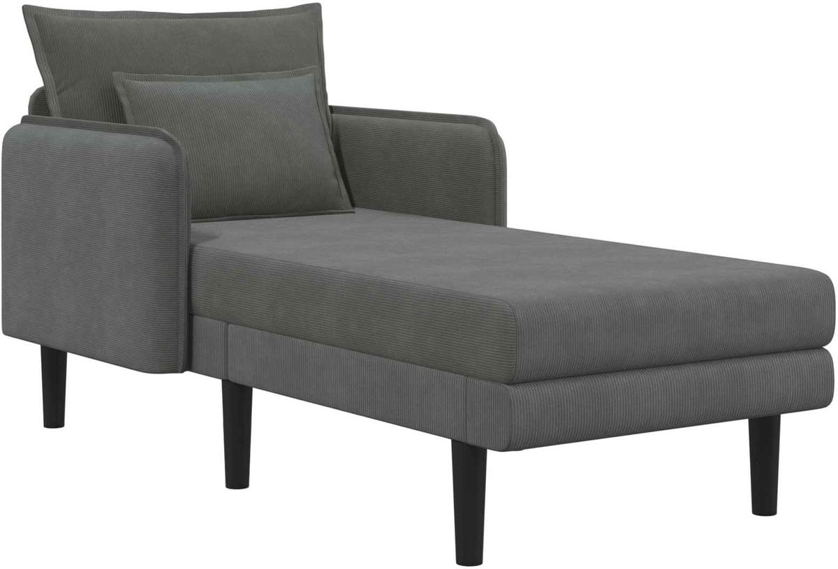 vidaXL Oversized chaise longue in donkergrijs met katoenen stof