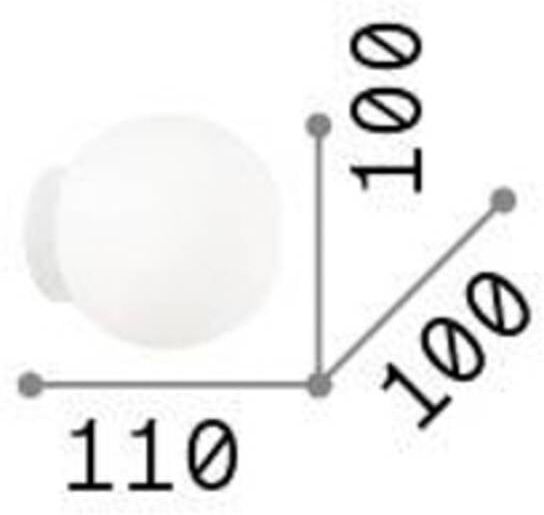 ideal lux Wandleuchte Mapa, weiß / opal, für Wohn- / Esszimmer, Glas, Modern, Kugellampe