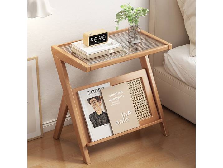 Table basse en bois Simple, Table d'appoint de chevet, Table basse en verre, bureau d'angle, décoration de la maison, petit appartement, meubles de thé