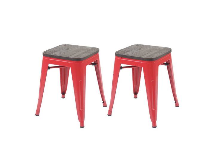 PROREGAL® Sitzhocker Hocker, Metall, Industriedesign, stapelbar, Farbe (2 St), stapelbar, bodenschonend und sofort einsatzbereit
