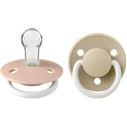 Bibs, Nuggi, Nuggi De Lux 2 PACK Silicone Round Onesize Blush GLOW Vanilla GLOW (2x, 0 - 18 Monate)