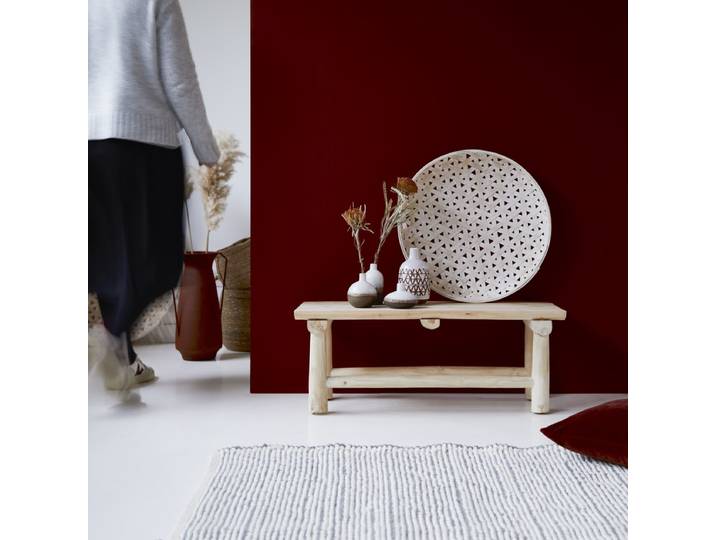 Deko-Bank aus Teakholz 80 Kilim - Natur