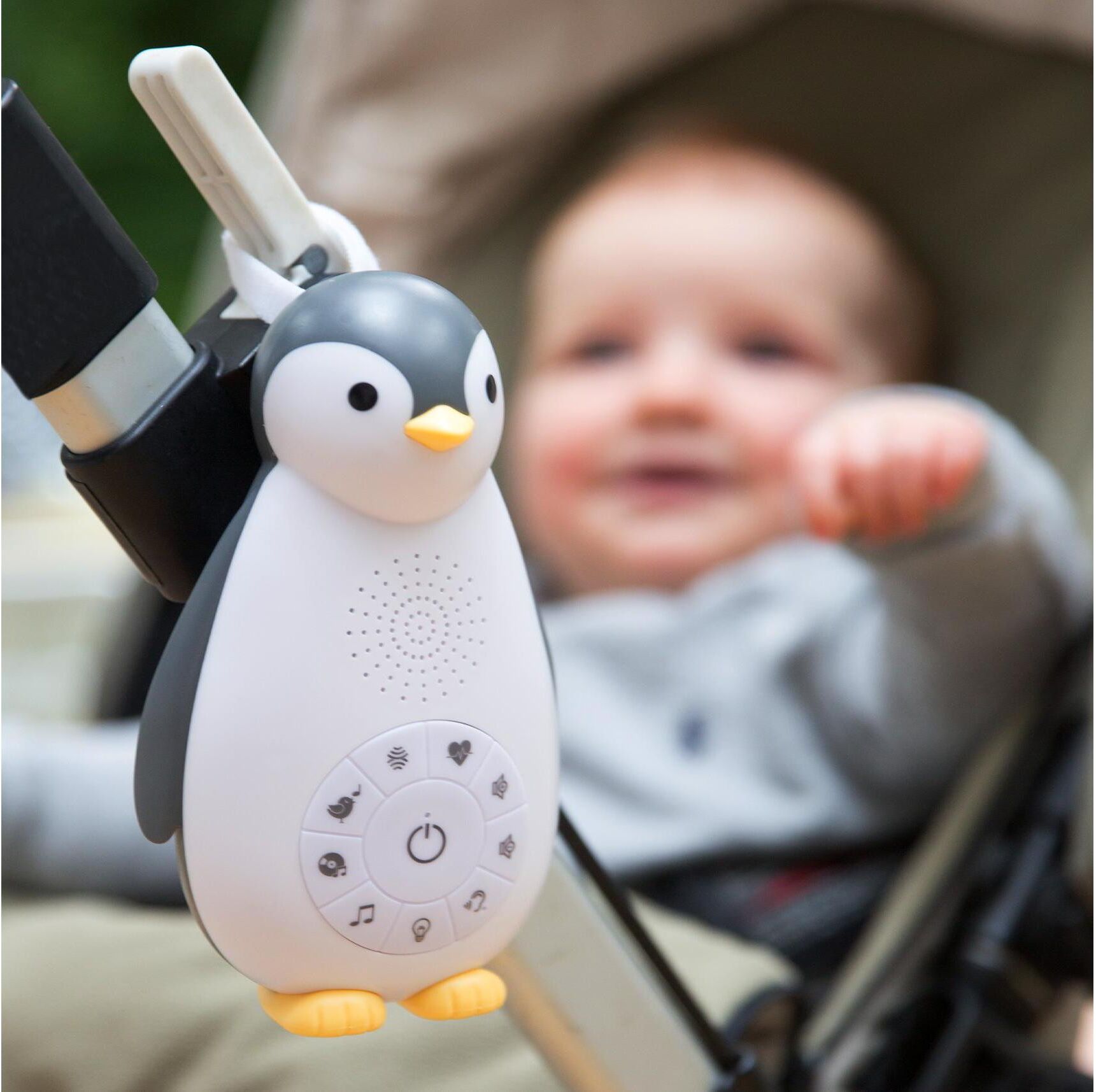 LED Nachtlicht ZAZU "Pinguin Zoe", Baby, Gr. H: 16cm, grau, Leuchten LED Nachtlicht grau H: 16cm