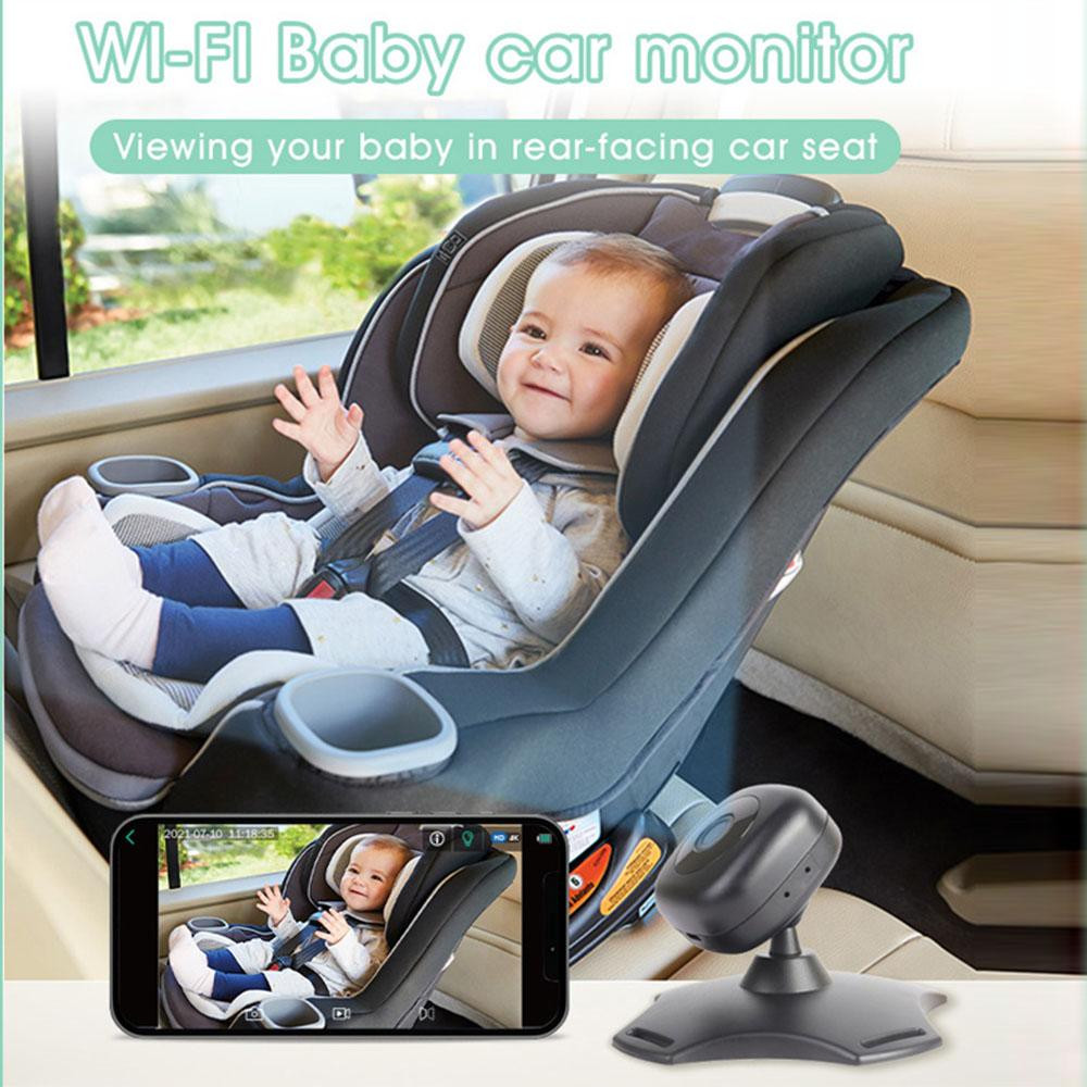 Gistuch WiFi-babyfoon met camera, draadloos, 360 graden draaibaar, nachtzicht, USB-aansluiting