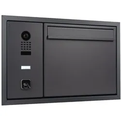 HELLO-Briefkasten inkl. DoorBird-Sprechanlage D1100E und ekey sLine Fingerprint, Unterputz