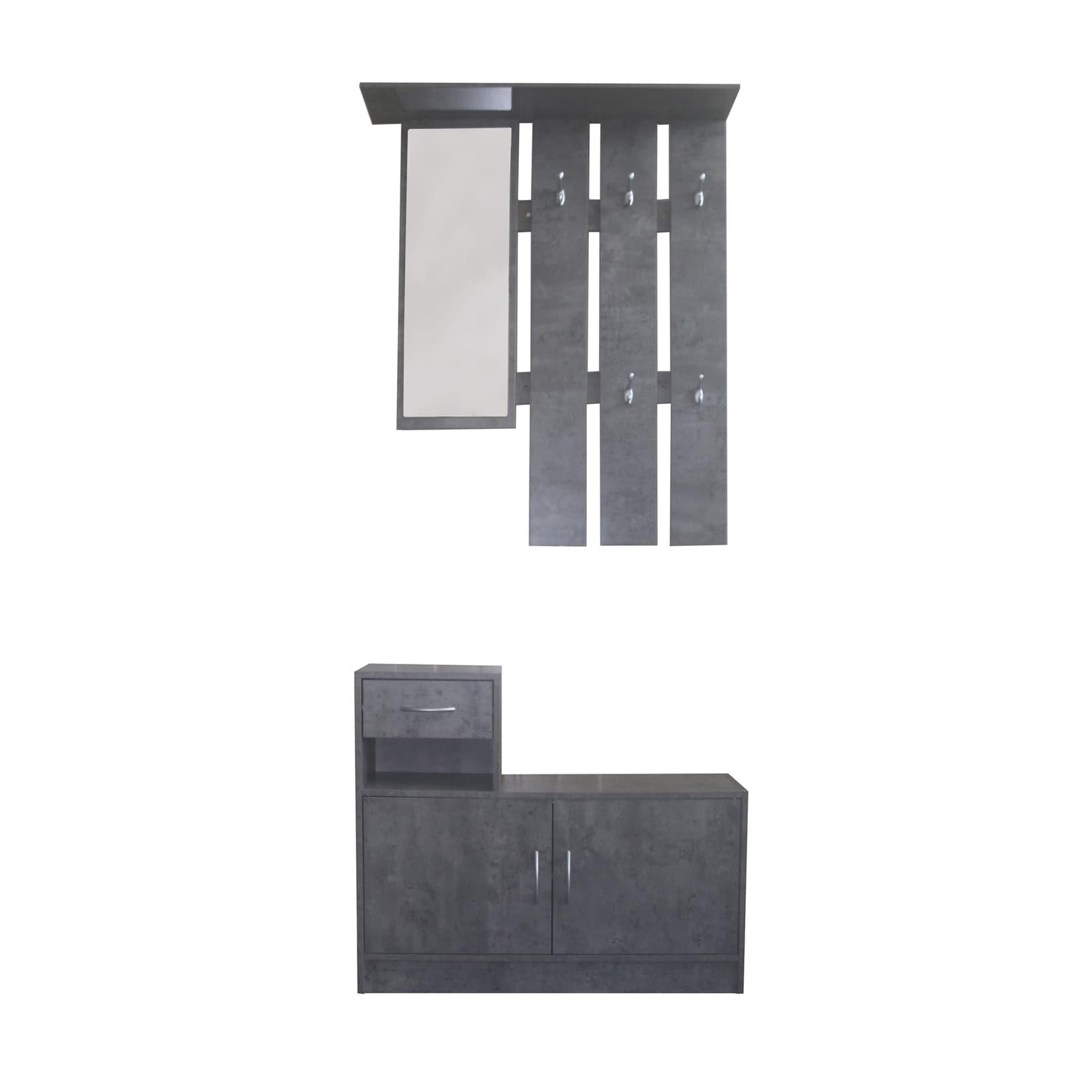 HTI-Living Garderobenpaneel mit Schuhschrank Thekla Beton