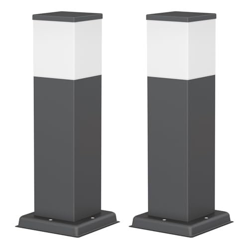 ledscom.de Polly padverlichting voor buiten, 2 stuks, antraciet, Hoogte: 35 cm, IP44, G9 max. 10 W