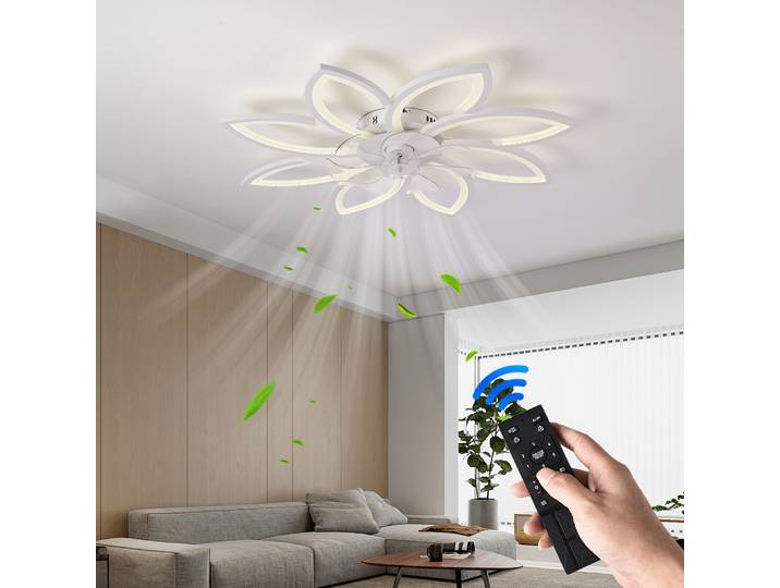 Table à manger moderne lampe à LED ventilateur de plafond lumière lame Invisible Restaurant chambre ventilateur lampe ventilateur à distance éclairage domestique