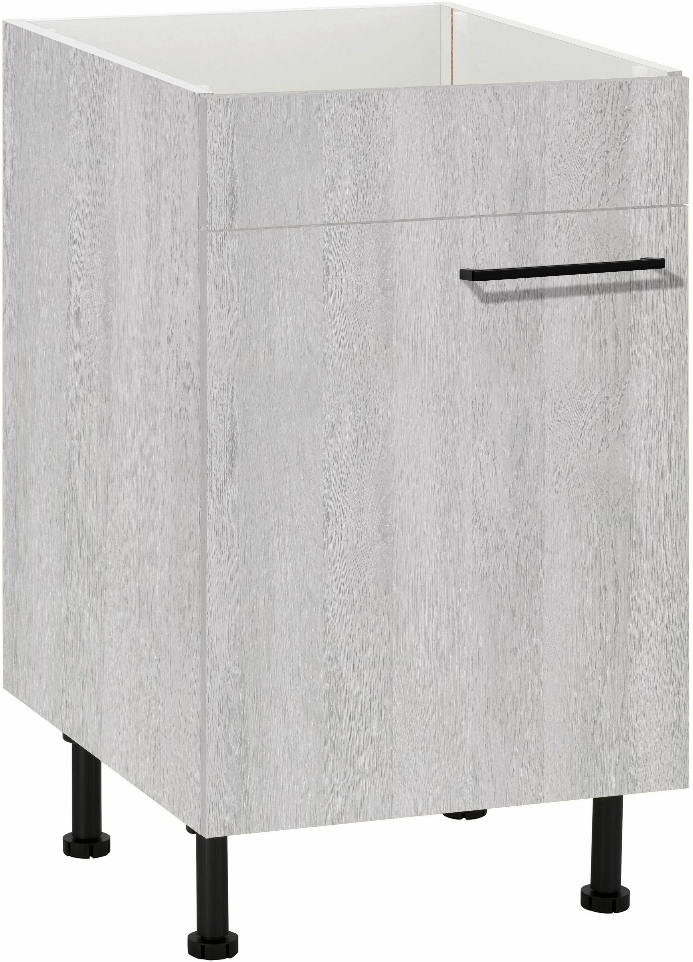 Spülenschrank WIHO KÜCHEN "Nisos", weiss (front: wilton oak, korpus: wilton oak), B:50cm H:86,5cm T:58cm, Schränke, Spülenschrank, 50 cm breit, mit verstellbaren Füssen, ohne Arbeitsplatte front: wilton oak, korpus: wilton oak B/H/T: 50cm x 86,5cm x 58cm,