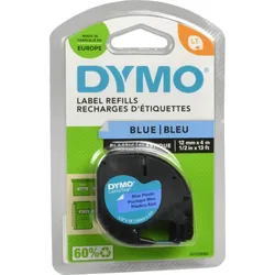 Dymo Label Band Letratag 91205 (S0721650) schwarz auf blau 12mm x 4m
