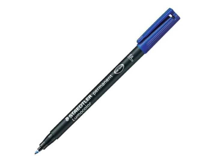 STAEDTLER Lumocolor 318 Permanente stiften – blauw, 10-pack, 0,6 mm