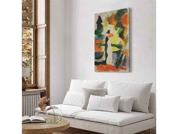 Toile Couple dans le parc Feutre Beige/Beige 60 x 90cm