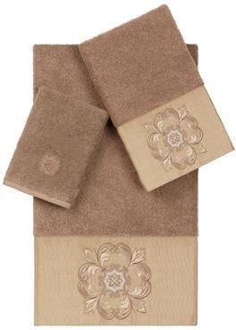 Authentic Hotel and Spa Textiles 100% Turkish Cotton Alyssa 3PC Embellished Towel Set