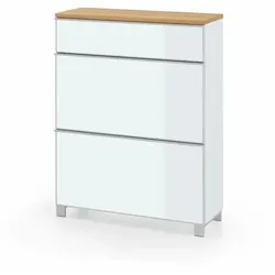 Voss Möbel Schuhschrank Gardone Glas Weiß