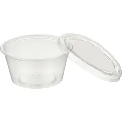 VEPATIM 400x Dressingbecher Saucenbecher 100ml transparent mit Deckel aus PP
