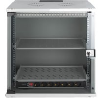 Netzwerk-Set SOHO Pro 19" 540x400 mm (BxT), IT-Schrank hellgrau, 12 Höheneinheiten