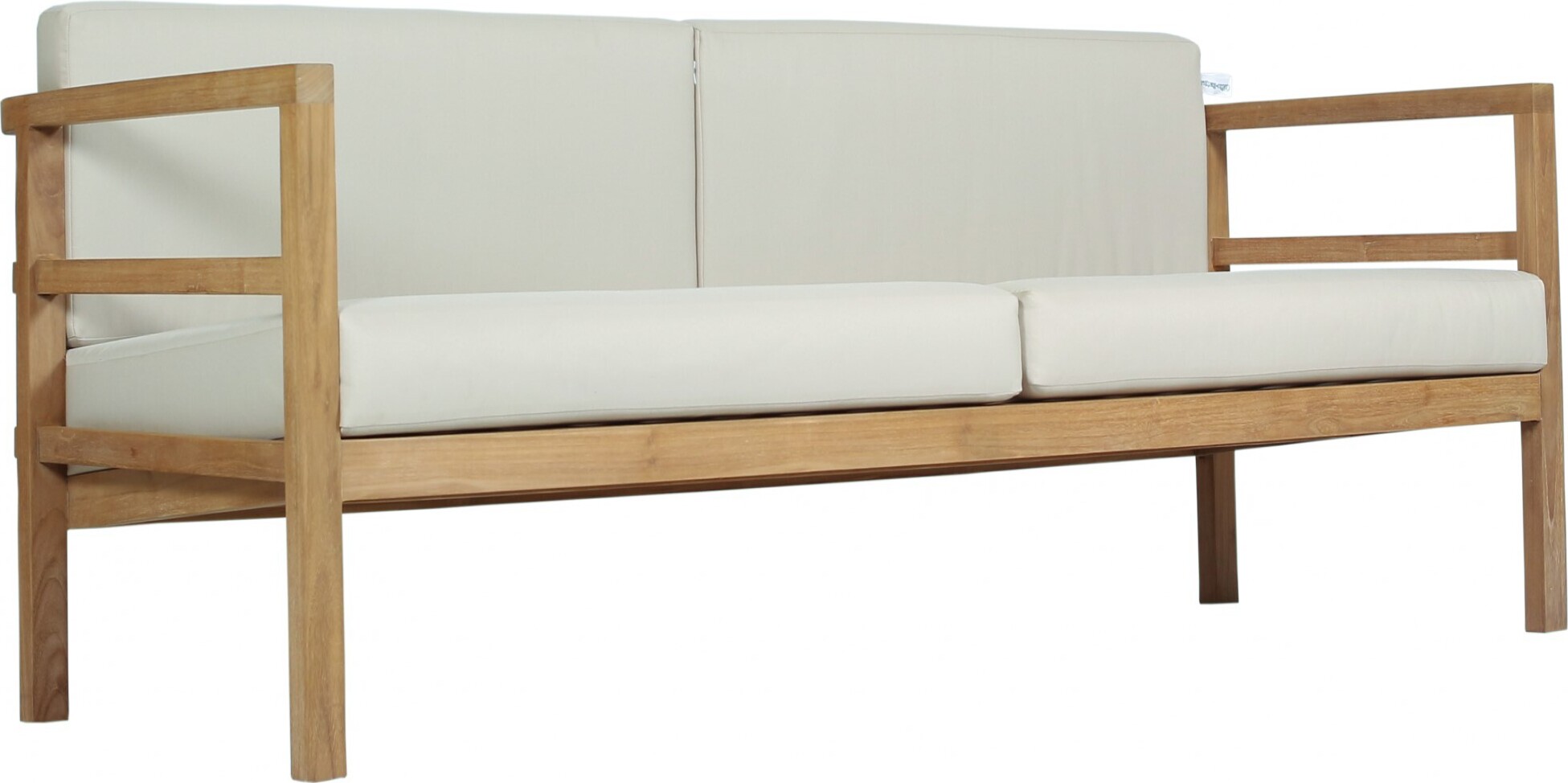 Outdoor Sofa Pusiano 3-Sitzer aus Teakholz mit Auflage