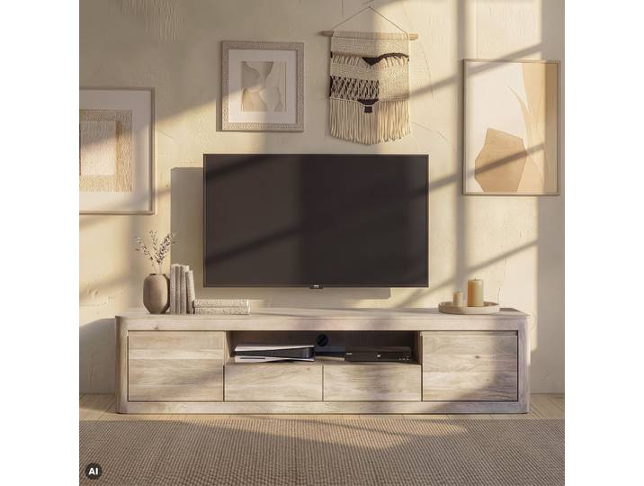 TV-Board Mango 200x45x50 weiß lackiert TORONTO #351