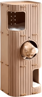 Inspire Curations FortiClimb Multi Level Cat Nest & Scratching Tower 2 camel Color