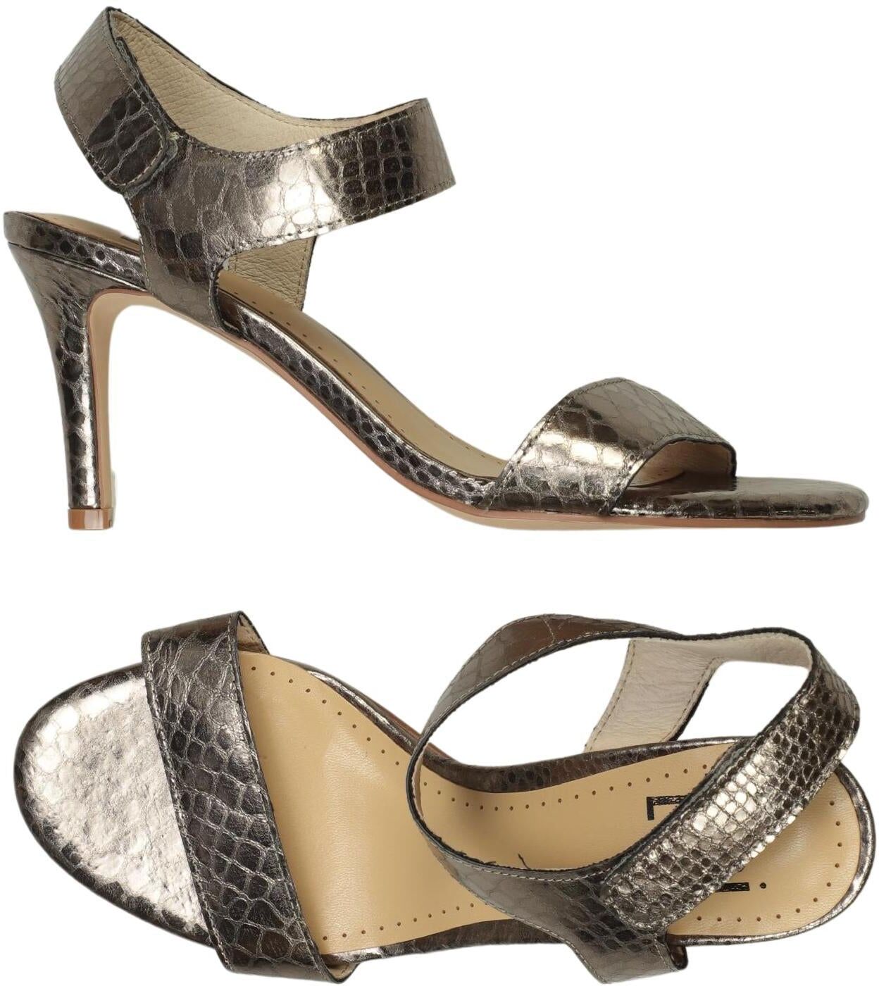 Bibi Lou Damen Sandalen, Silber, Gr. EU 37, Leder - Second Hand