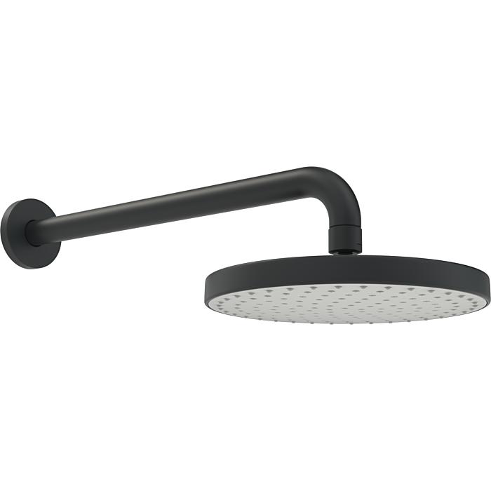 Hansa Hansabasicjet Kopfbrause 4436010033 Anti-Kalk-Technik, Wandanbindung, 1-strahlig, Ausladung 348mm, mattschwarz