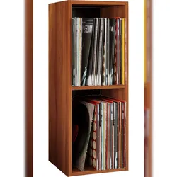 VCM CD / DVD Media Regal Platto Kern-Nussbaum H. 72 x B. 34 x T. 30 cm
