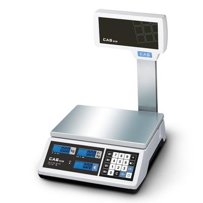 CAS ERJ-P Hochanzeige, preisrechnend, Ladenwaage, GEEICHT, Wägebereich max 6 kg, Ablesbarkeit 1g