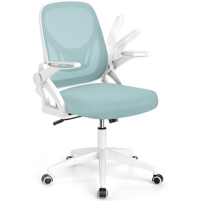 COSTWAY Ergonomischer Bürostuhl, mit klappbaren Armlehnen und Wippfunktion, mit atmungsaktivem Mesh