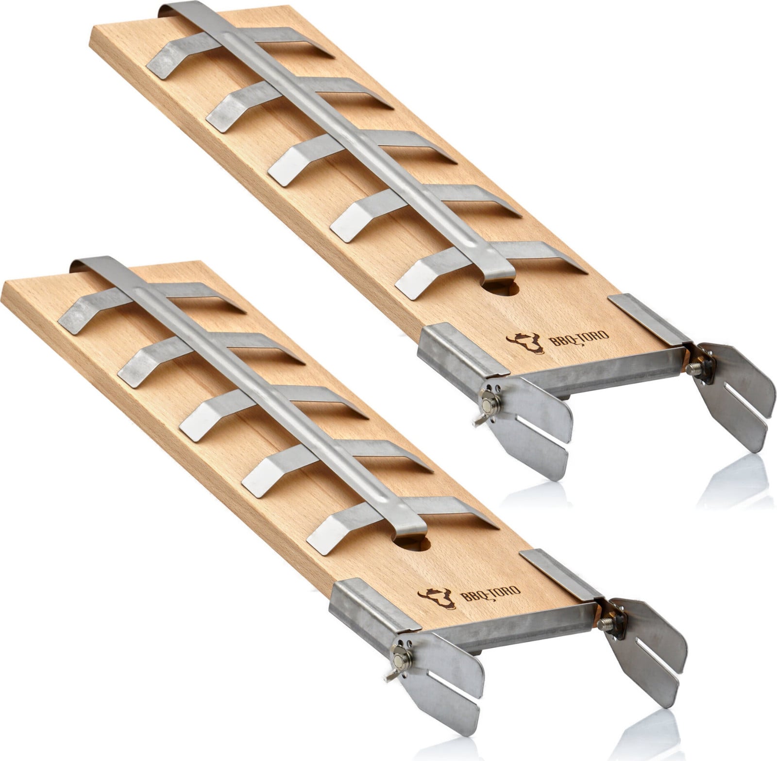 BBQ-Toro Set van 2 grillplanken voor zalm en visfilets inclusief houder