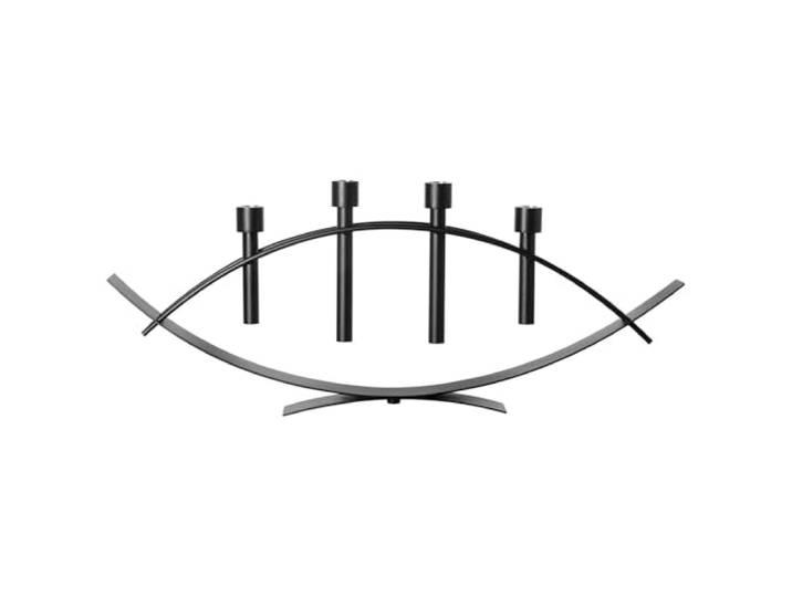 Fink Kerzenhalter 4-flammig Schwarz 30x78,5 cm - moderner Metall-Kerzenständer in geschwungener Form, pulverbeschichtet, für Stabkerzen Ø 3 cm, dekorative Tischdeko & Festliche Raumgestaltung