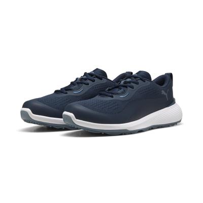 Golfschuh PUMA "Gruve Sport Golfschuhe Damen", Damen, Gr. 38, blau (club navy tiefblau), Obermaterial: Textil, Synthetik. Futter: Textil. Innensohle: Textil. Laufsohle: Gummi, Schuhe