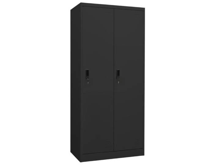Garde-robe - VIDAXL - Anthracite - 80x50x180 cm - Acier - 2 portes - 2 étagères