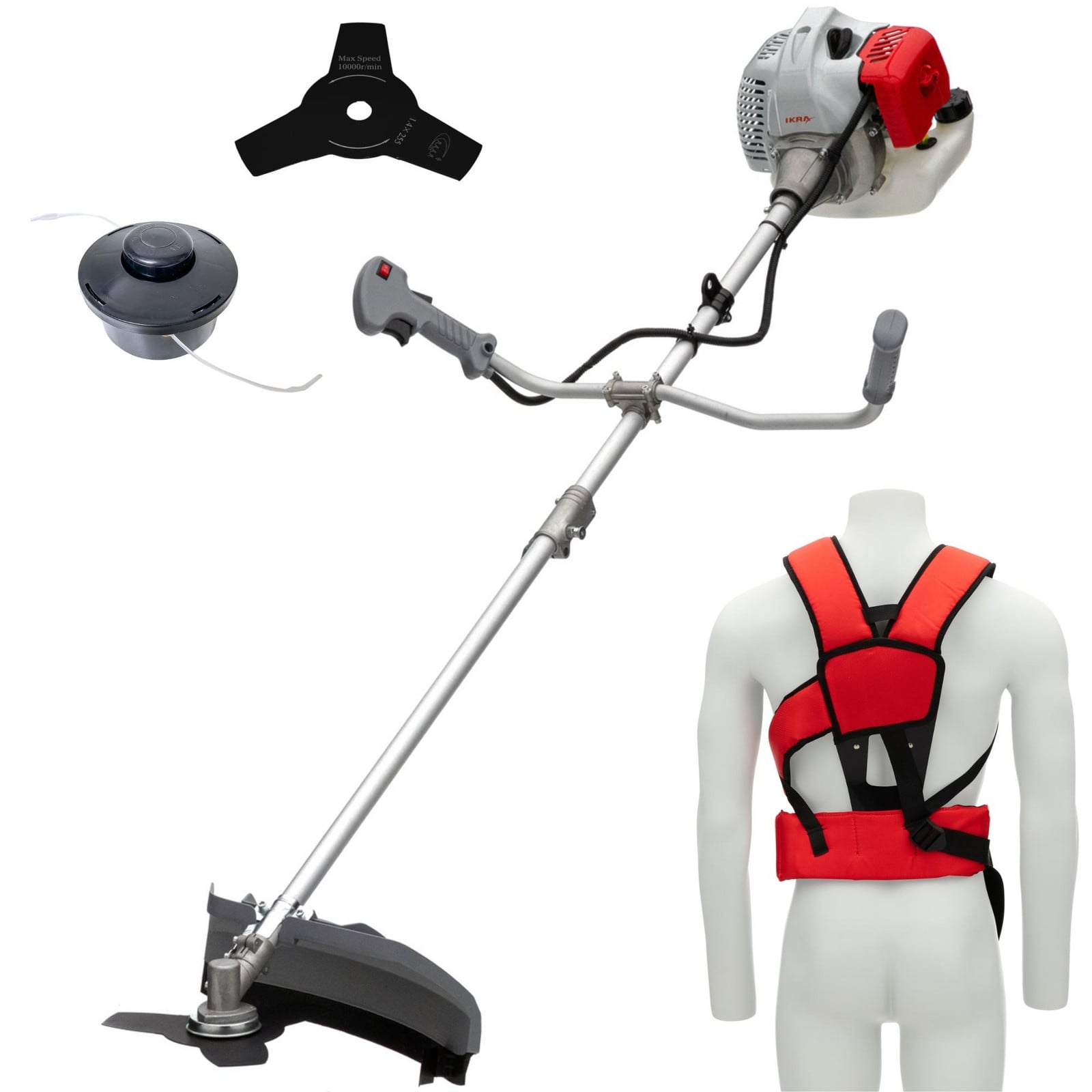 IKRA benzine grasmaaier IBF 4342 met 42 cm snijbreedte en 3-tands mes