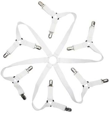 Discount Dollar Deals Elastic Bed Sheet Clips, Sheet Fasteners For Slip Resistant Bedding, Sofa Covers, And Blankets white