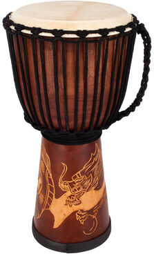 Terre Djembe Carved Dragon 60cm