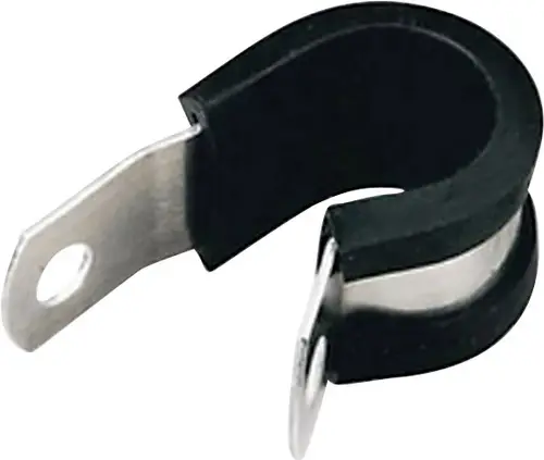 HellermannTyton ALU5C-ALUCR-NABK-C1 Befestigungsschelle 211-15050 Bündel-Ø-Bereich 4.80mm (max) mit Chloropren-Schutzprofil
