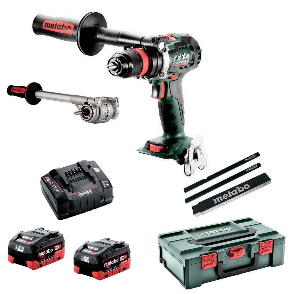 Metabo Akku-Bohrschr BS 18 LTX BL Q I+PowerX3+2x5,5Ah+ASC145 + Meterstab