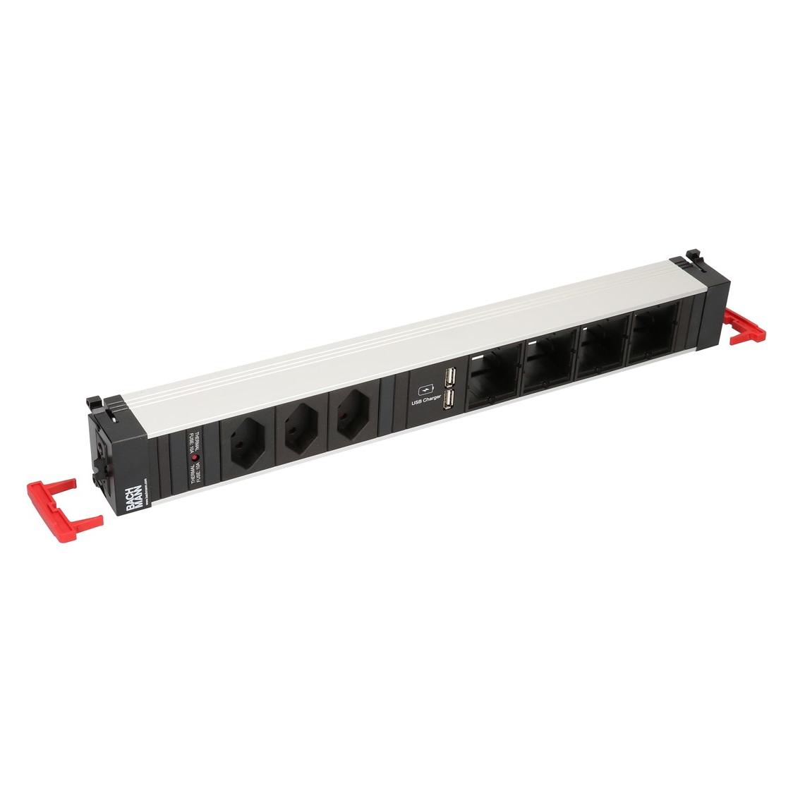 Bachmann Steckdosenleiste CONFERENCE 3x T13, USB, 4x Custom-ABD leer (Typ 13) (909.0172)