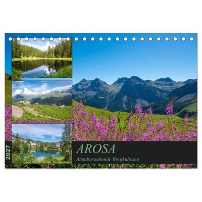 Arosa - Atemberaubende Bergkulissen (Tischkalender 2027 DIN A5 quer), CALVENDO Monatskalender