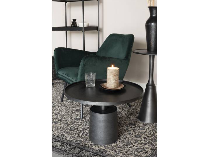 Runder Design Beistell- / Couchtisch „Mason“ Schwarz White Label by Bloomingloft