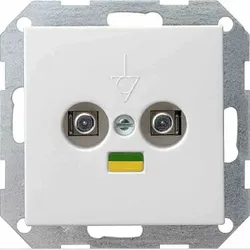 Gira System 55 Potenzialausgleichsdose, Unterputz, Steckdose 2-fach, reinweiß, glänzend, 040503