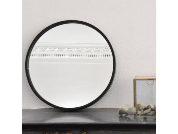 Miroir rond en métal noir 40 cm Soho