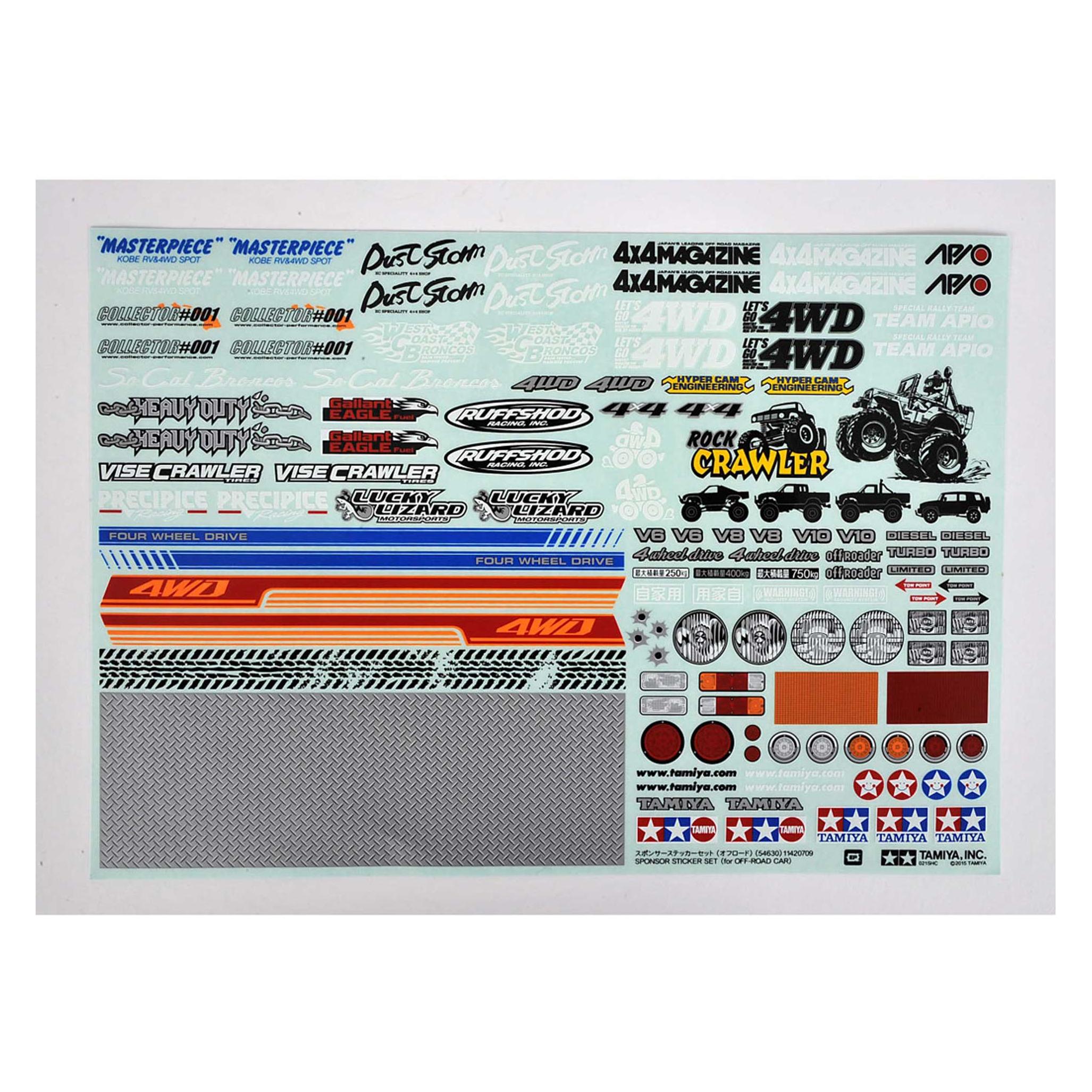 Tamiya Off-Road Car Sponsor Stickers (TAM 54630)