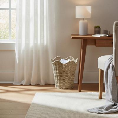 Household Essentials Woven Wastebin with Scalloped Edge